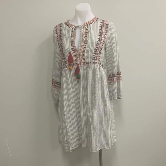 ZARA TRF Collection White Boho Smock Dress NWOT - Picture 8 of 11